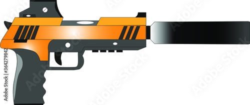Gun metal weapon vector illustration