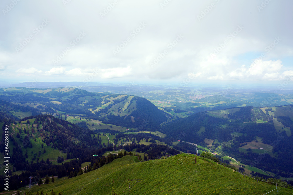 View from the hochgrat mountain near oberstaufen in bavaria, allgäu alps