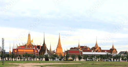 4K bangkok city thailand Temple of the Emerald Buddha. Commonly known as Wat Phra Kaew