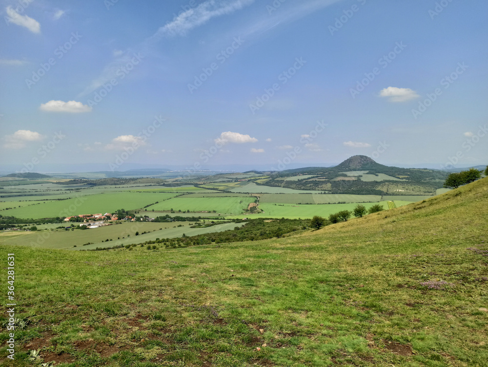 Fototapeta premium Rana mountain close town Louny, best paragliding place in the Czech republic