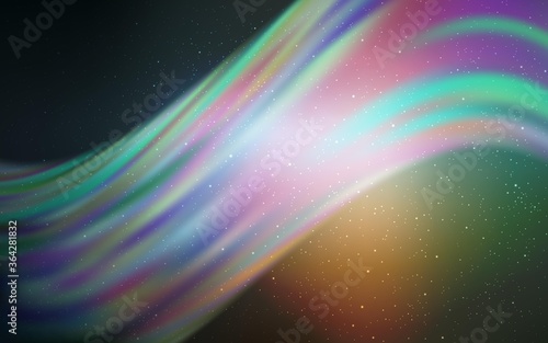 Light Blue, Red vector template with space stars. Glitter abstract illustration with colorful cosmic stars. Pattern for astronomy websites.