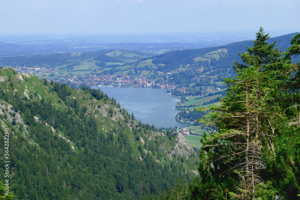 view of Schliersee from the brecherspitze, bavaria, germany