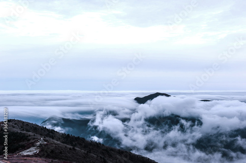 Wallpaper Mural Beautiful sea of clouds at dawn on the top of the mountain. Torontodigital.ca