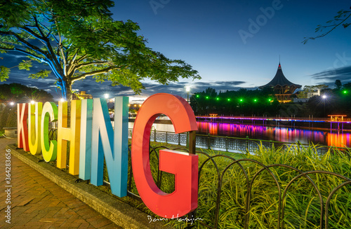 Word Kuching at popular place in waterfront Kuching
