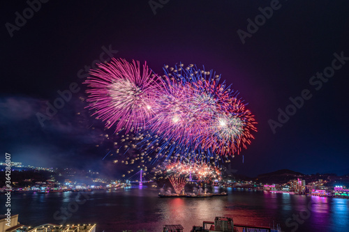 Yeosu fireworks display in Jeollanam-do, Korea photo