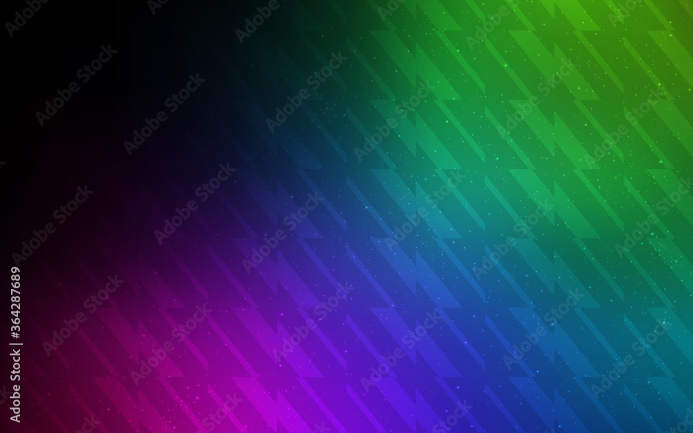 Fototapeta premium Dark Multicolor vector background with straight lines. Colorful shining illustration with lines on abstract template. Pattern for your busines websites.