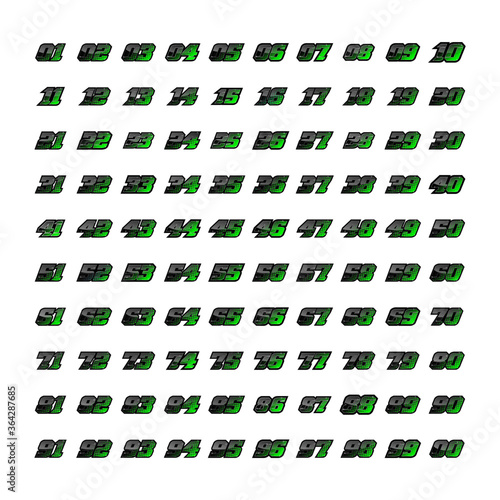 Mega Collection of Racing Number, Set of Start Racing number, sport race number with halftone dots style vector illustration eps 10