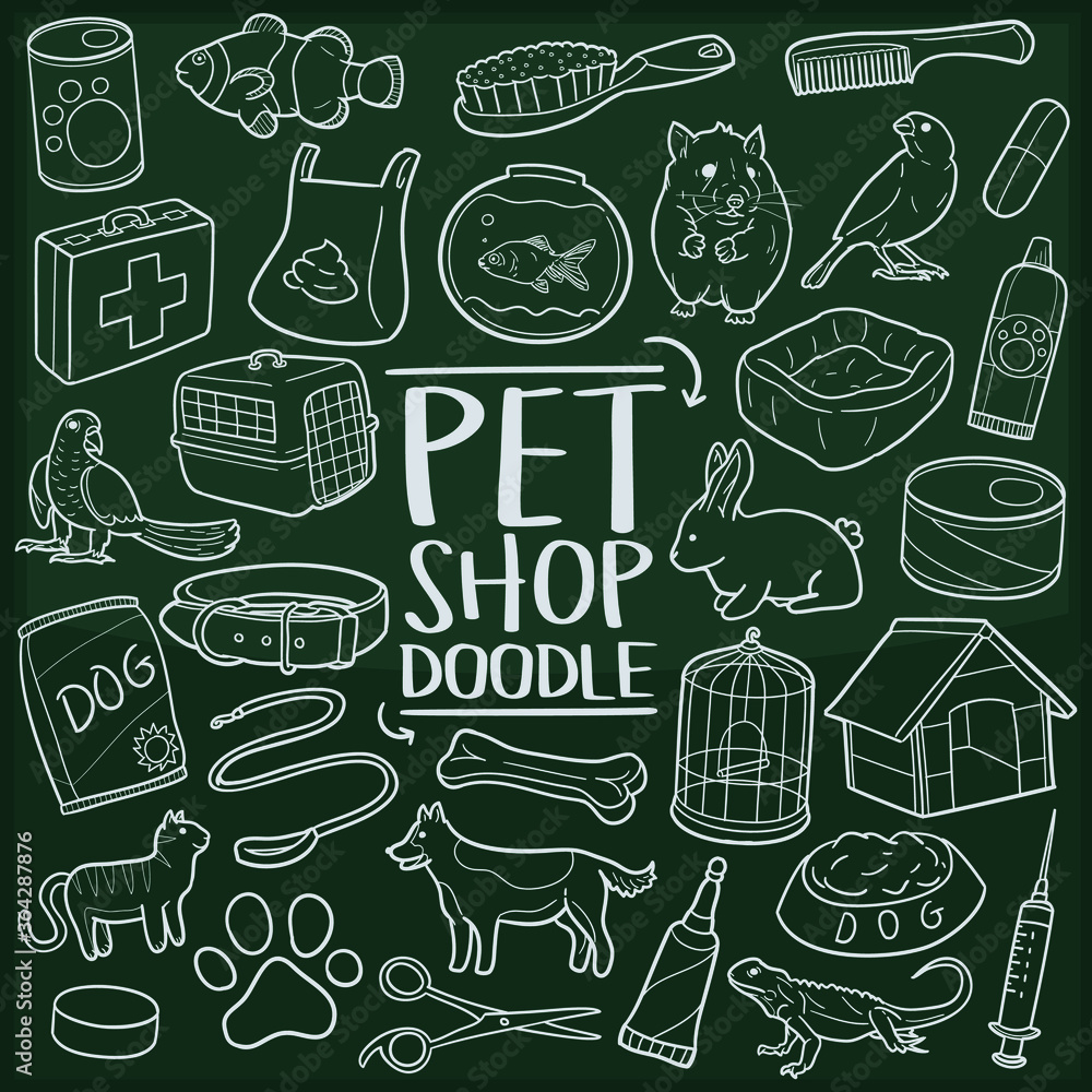 Pet Shop Center. Chalkboard Doodle Icons. Sketch Hand Made Design Vector Art. Pet Shop Center. Chalkboard Doodle Icons. Sketch Hand Made Design Vector Art.