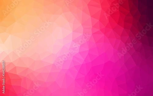 Light Pink, Yellow vector abstract polygonal background. Glitter abstract illustration with an elegant triangles. Brand new design for your business.