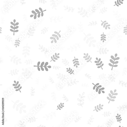 Light Gray vector seamless abstract pattern with leaves, branches. Shining colored illustration with leaves and branches. Template for business cards, websites.