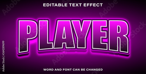 Text effect style esport player