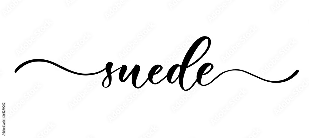 Suede - vector calligraphic inscription with smooth lines for shop fabric and knitting, logo, textile. Suede - vector calligraphic inscription with smooth lines for shop fabric and knitting, logo, textile.