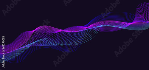 Vector dynamic background with waves lines. Bright illustration for design.Bright poster with dynamic waves. Vector illustration minimal flat style.
