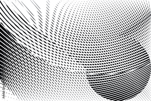 Abstract energy halftone dots and lines pop art background, geometric dynamic pattern, vector modern design texture.