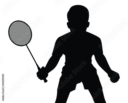 Badminton player silhouette vector
