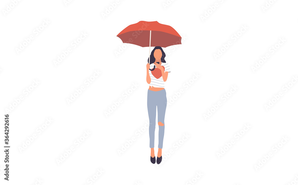 Woman street fashion flat isolated vector illustration Woman street fashion flat isolated vector illustration