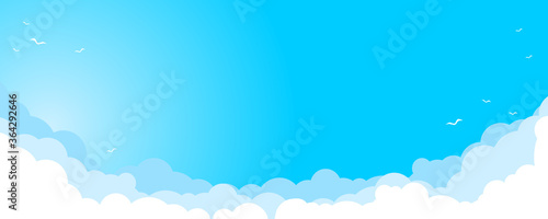 Sky color clouds landscape background design. Sunny day. Illustration, vector