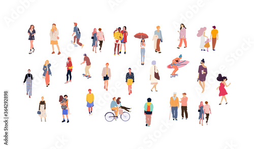 Set of crowd people. Vector isolated flat illustrations