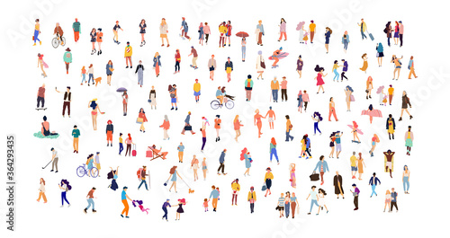 Set of crowd people. Vector isolated flat illustrations