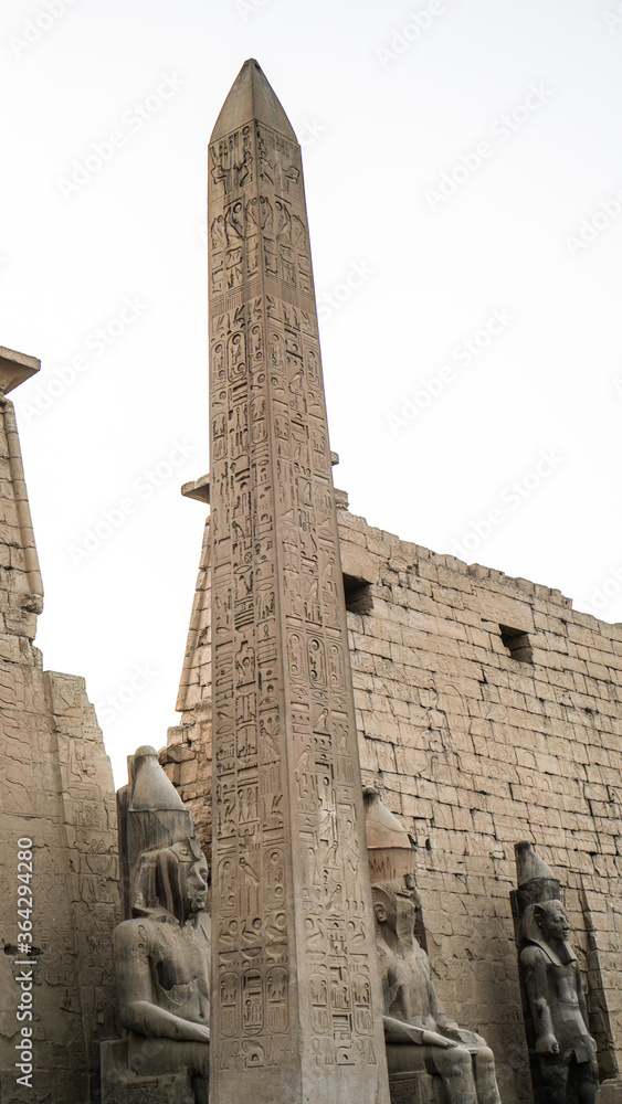 Great Obelisk monuments at Karnak temple Luxor Egypt landmark build for pharoah