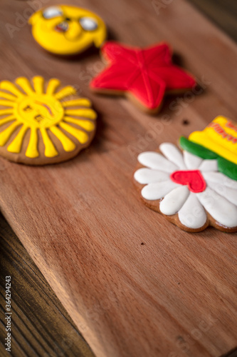 Multi-colored pastel easter cookies