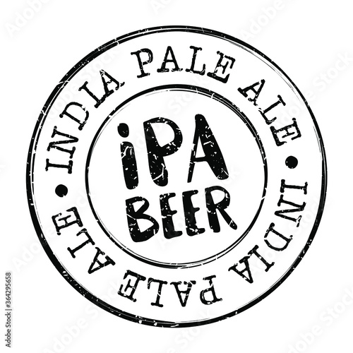 India Pale Ale Beer Stamp Postmark. Silhouette Postal Drink. Round Vector Icon. Vintage Beverages Design.