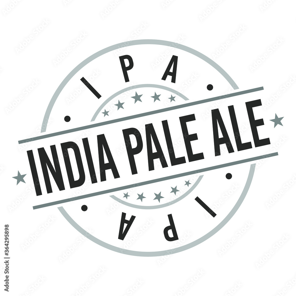 India Pale Ale Beer Stamp Postmark. Silhouette Postal Drink. Round Vector Icon. Vintage Beverages Design.