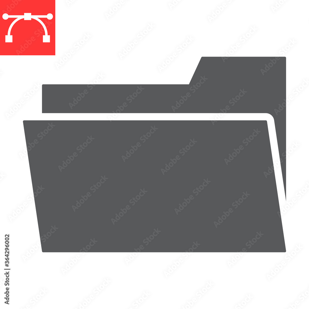 Folder glyph icon, ui and button, document sign vector graphics, editable stroke solid icon, eps 10. Folder glyph icon, ui and button, document sign vector graphics, editable stroke solid icon, eps 10.