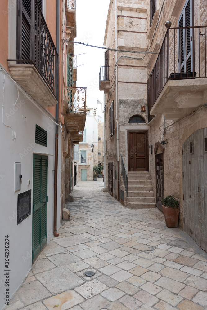 Obraz premium Empty streets of Italian city Polignano a mare after lockdown