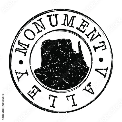Monument Valley, UT USA Stamp. Navajo Nation Park seal. Round Vector icon. Mountain Desert emblem.