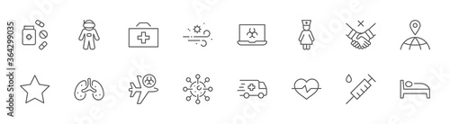 Coronavirus Protection Line Icon. CoronaVirus Symptoms Incubation Period. Stroke