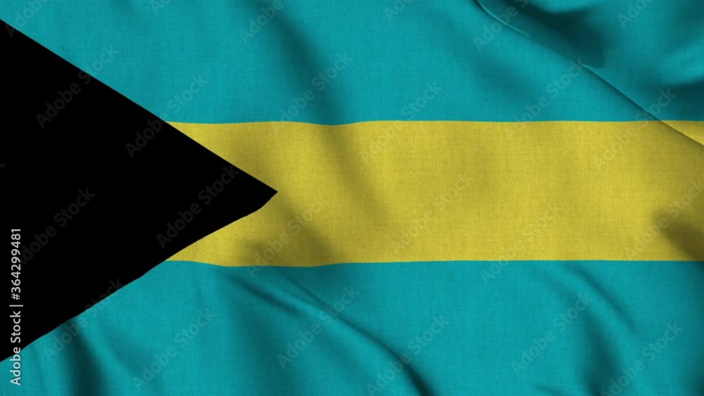Bahamas national flag waving with fabric texture fluttering in wind in a seamless loop in slow motion animated background uhd Bahamas national flag waving with fabric texture fluttering in wind in a seamless loop in slow motion animated background uhd