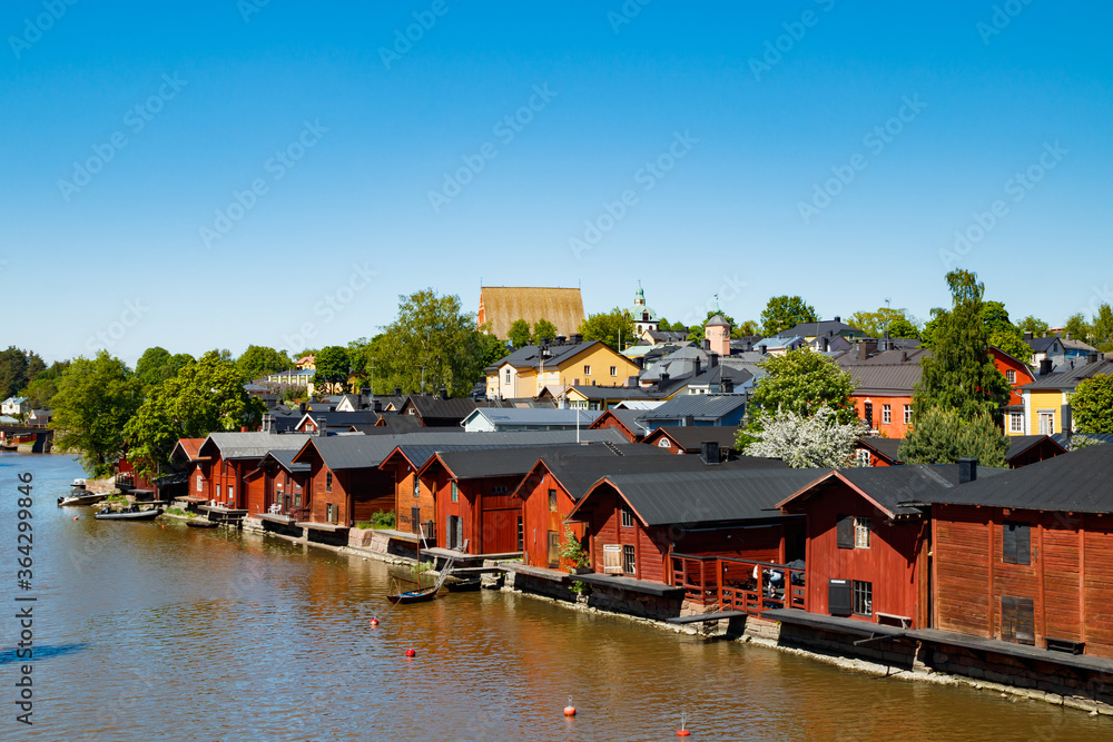 Beautiful panoramic view of Porvoo Cathedral and old town of Porvoo Beautiful panoramic view of Porvoo Cathedral and old town of Porvoo