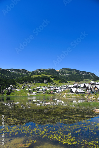 HDR outdoor landscape photography of mountain vilage