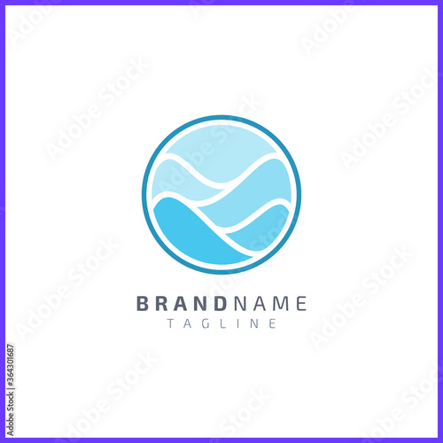 Waves in circle shape. Modern logo design with soft color