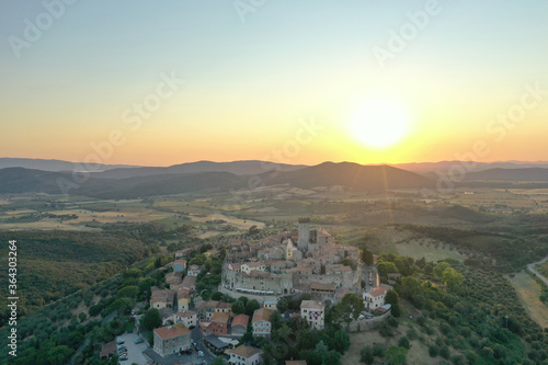 Aerial view of the medieval town of capalbio in the tuscan maremma © Massimo