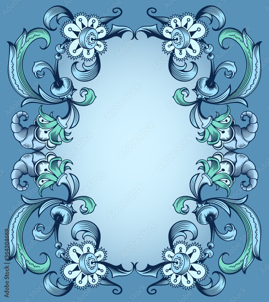 Floral hand drawn vector border Floral hand drawn vector border