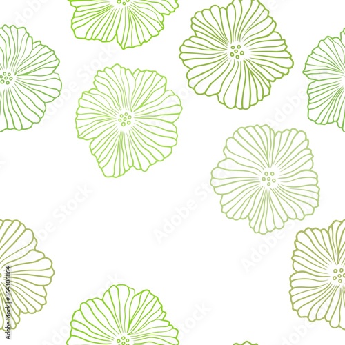 Light Green, Yellow vector seamless natural backdrop with flowers. Modern abstract illustration with flowers. Texture for window blinds, curtains.