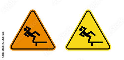 fall hazard sign and symbol vector