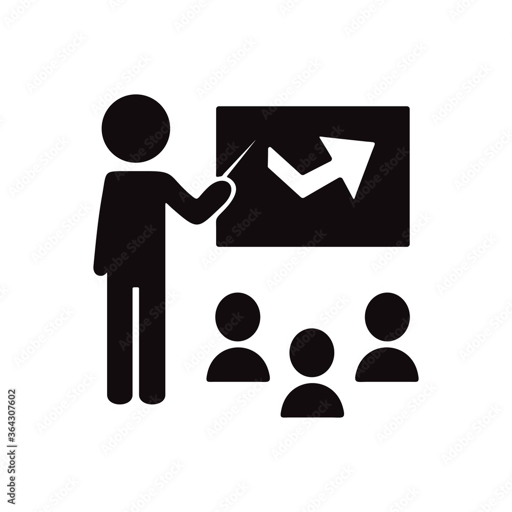Business presentation icon illustration. Professional training sign. Business presentation icon illustration. Professional training sign.