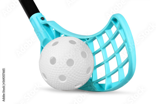 floorball stick and white ball