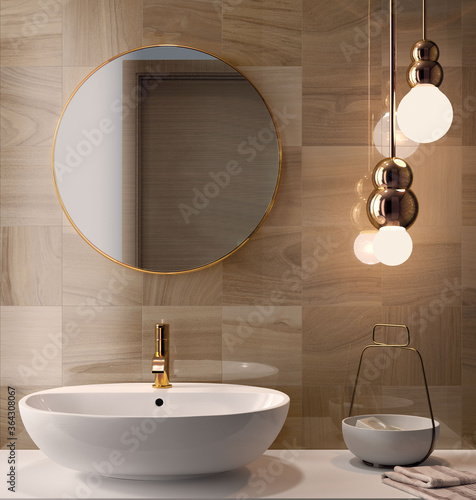 Quadro su tela modern bathroom interior with sink
