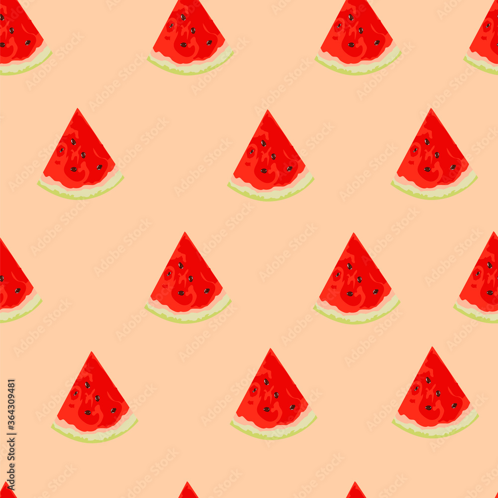 Seamless patter vector drawings of handmade watermelon berries on a white isolated background, flat. Romantic background, symbol, wrapping, gifts, holiday, greeting card, decoration. Seamless patter vector drawings of handmade watermelon berries on a white isolated background, flat. Romantic background, symbol, wrapping, gifts, holiday, greeting card, decoration.