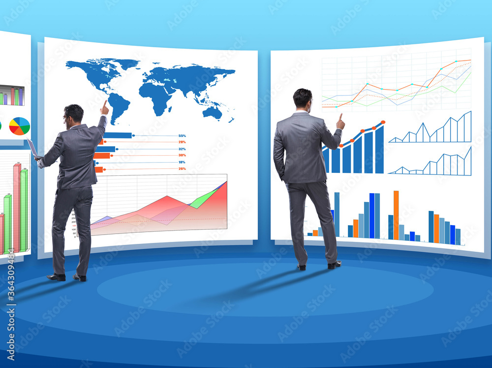 Concept of business charts and finance visualisation Concept of business charts and finance visualisation