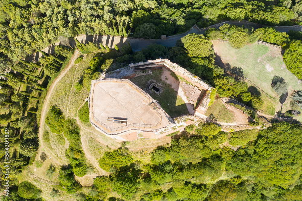 Aerial view of the medieval town of rocca d'orcia on the hills of tuscany Aerial view of the medieval town of rocca d'orcia on the hills of tuscany