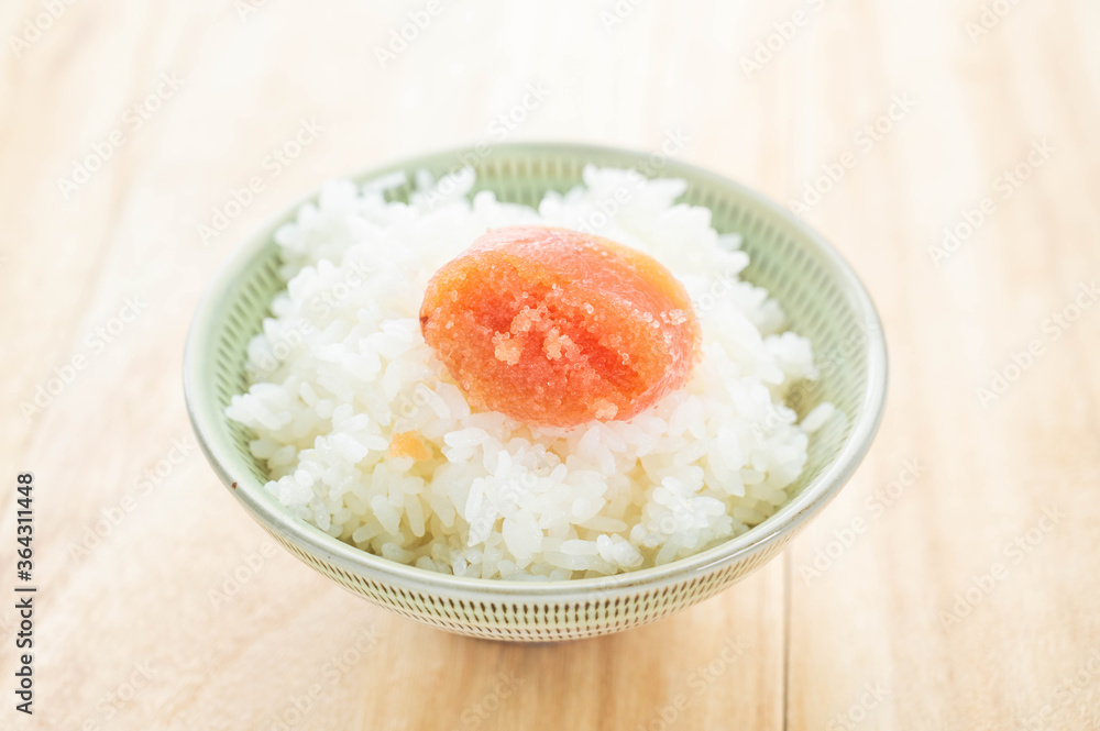 たらこを乗せたご飯 たらこを乗せたご飯