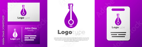 Logotype Traditional musical instrument mandolin icon isolated on white background. Logo design template element. Vector.