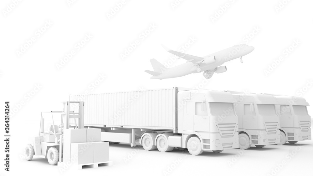 3d cargo transport concept global world air