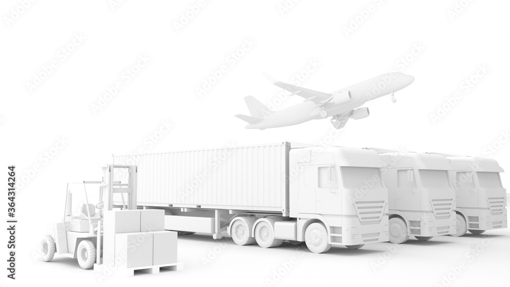 3d cargo transport concept global world air 3d cargo transport concept global world air