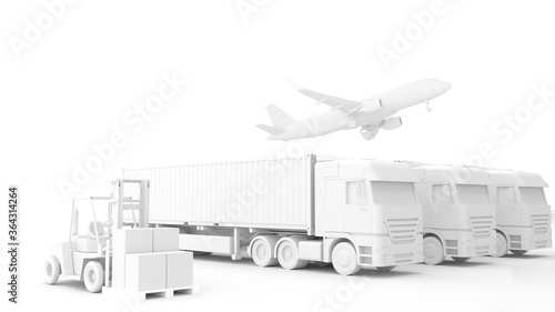 3d cargo transport concept global world air